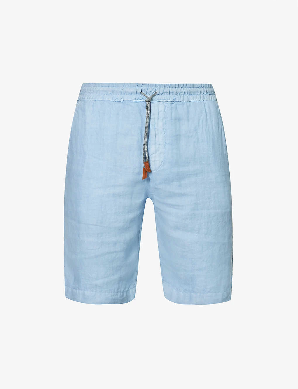 ELEVENTY Drawstring-waistband Herringbone-weave Regular-fit Cotton Shorts 1 ELEVENTY Drawstring-waistband Herringbone-weave Regular-fit Cotton Shorts