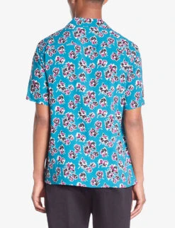 THE KOOPLES Graphic-print Short-sleeve Woven Shirt -Fit & Flow Clothing Sales Store R04187718 PINKBLUE ALT03
