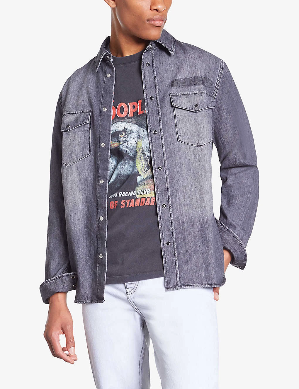 THE KOOPLES Regular-fit Long-sleeve Denim Shirt 3 THE KOOPLES Regular-fit Long-sleeve Denim Shirt - Image 3