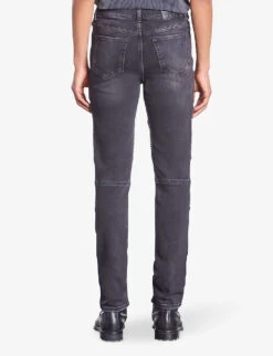 THE KOOPLES Slim-fit Jacron-embossed Stretch-denim Jeans -Fit & Flow Clothing Sales Store R04187755 BLACKWASHED ALT03