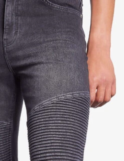 THE KOOPLES Slim-fit Jacron-embossed Stretch-denim Jeans -Fit & Flow Clothing Sales Store R04187755 BLACKWASHED ALT04