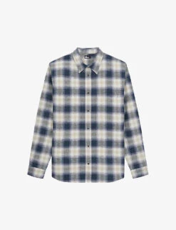 THE KOOPLES Checked Relaxed-fit Cotton-blend Overshirt