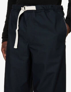 Jil Sander Drawstring-waistband Relaxed-fit Straight-leg Cotton Trousers -Fit & Flow Clothing Sales Store R04187951 MIDNIGHT ALT04