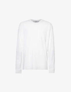 Stone Island Logo-embroidered Relaxed-fit Cotton-jersey T-shirt