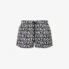 Versace Brand-typography Slip-pocket Regular-fit Swim Shorts