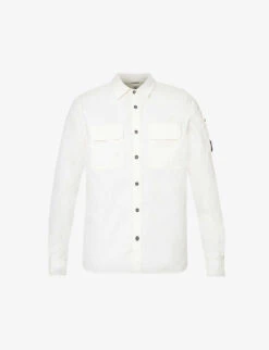 Lens-pocket Button-down Cotton-poplin Shirt