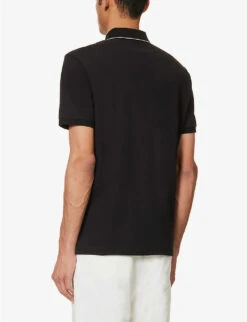 Logo-embroidered Regular-fit Stretch-cotton Piqué Polo Shirt -Fit & Flow Clothing Sales Store R04189391 BLACK ALT03