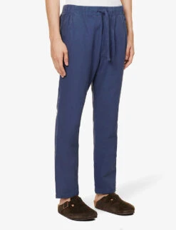 CITIZENS OF HUMANITY Delon Tapered-leg Mid-rise Cotton And Linen-blend Trousers 7 CITIZENS OF HUMANITY Delon Tapered-leg Mid-rise Cotton And Linen-blend Trousers -Fit & Flow Clothing Sales Store R04191342 LECOTEDKBLUE ALT02