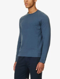 Lululemon City Sweat Raglan-sleeve Regular-fit Stretch-jersey Sweatshirt -Fit & Flow Clothing Sales Store R04194024 IRONBLUE ALT02