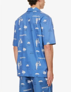 Sunspel Graphic-print Regular-fit Cotton-poplin Shirt -Fit & Flow Clothing Sales Store R04194498 TODAYSFORECASTPRINT ALT03