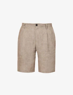 Sunspel Pleated Slip-pocket Linen Shorts