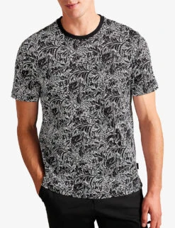 Ted Baker Tenant Graphic-print Short-sleeve Cotton T-shirt -Fit & Flow Clothing Sales Store R04194671 MULTICOL ALT02