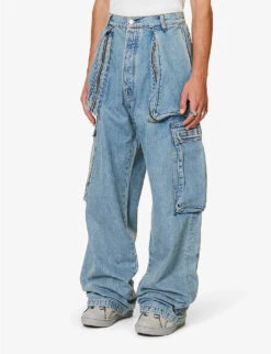 Cargo-pocket Wide-leg Relaxed-fit Jeans -Fit & Flow Clothing Sales Store R04194907 VINTAGEINDIGO ALT02