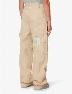 Wide-leg Mid-rise Cotton-canvas Trousers -Fit & Flow Clothing Sales Store R04194911 CANVASKHAKI ALT03