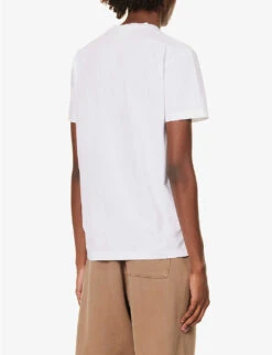 DSQUARED2 Icon Logo-print Cotton-jersey T-shirt -Fit & Flow Clothing Sales Store R04196738 WHITEBLACK ALT03