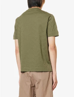 Emporio Armani Brand-embroidered Crewneck Cotton-jersey T-shirt -Fit & Flow Clothing Sales Store R04196959 BEETLECHEVRON ALT03