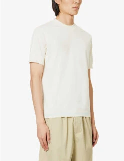 Emporio Armani Brand-embellished Regular-fit Cotton-knit T-shirt -Fit & Flow Clothing Sales Store R04196960 VANILLABHEM ALT02
