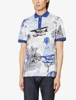 Emporio Armani Graphic-pattern Regular-fit Cotton-piqué Polo Shirt -Fit & Flow Clothing Sales Store R04196999 FANTASIABCA ALT02