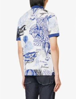 Emporio Armani Graphic-pattern Regular-fit Cotton-piqué Polo Shirt -Fit & Flow Clothing Sales Store R04196999 FANTASIABCA ALT03