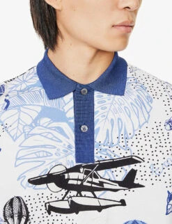 Emporio Armani Graphic-pattern Regular-fit Cotton-piqué Polo Shirt -Fit & Flow Clothing Sales Store R04196999 FANTASIABCA ALT04