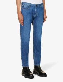 Emporio Armani Straight-leg Slim-fit Stretch-denim Jeans 8 Emporio Armani Straight-leg Slim-fit Stretch-denim Jeans -Fit & Flow Clothing Sales Store R04197008 DENIMBLUCH ALT02