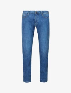 Emporio Armani Straight-leg Slim-fit Stretch-denim Jeans