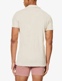 ORLEBAR BROWN Brand-tab Patch-pocket Terry-cotton Polo Shirt -Fit & Flow Clothing Sales Store R04206187 TAUPE ALT03