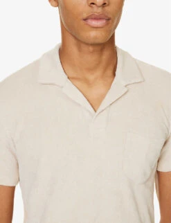 ORLEBAR BROWN Brand-tab Patch-pocket Terry-cotton Polo Shirt -Fit & Flow Clothing Sales Store R04206187 TAUPE ALT04